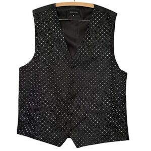 Men’s Baronshire Black with Silver Dot Vest SZ M